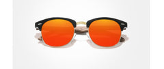 Men's Semi Rimless 'Aris' Wooden Sunglasses