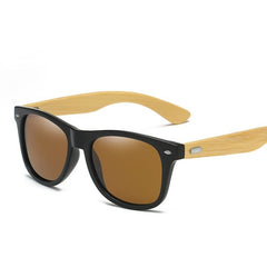 Men's Polarized Square 'Stream' Wooden Sunglasses