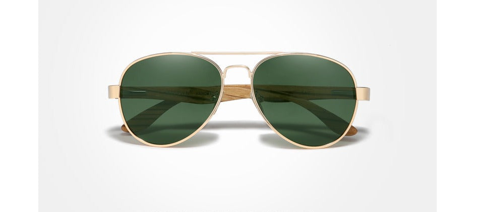 Men's Polarized Oval 'The Temple' Wooden Sunglasses