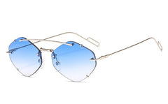 Women's Rimless Polygon 'Lady Lila ' Metal Sunglasses