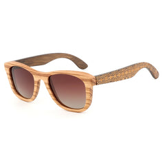 Men's Square 'Aivan' Natural Bamboo Sunglasses