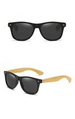 Men's Retro Square 'Sturdy' Wooden Sunglasses