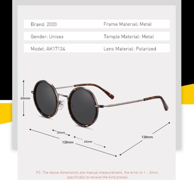 Men's Polarized Round 'Ramzam' Metal Sunglasses