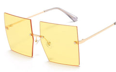 Women's Oversized Square 'Geisha' Plastic Sunglasses