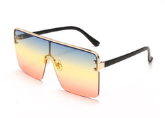 Women's Oversized Square 'Rainbow Dust' Metal Sunglasses