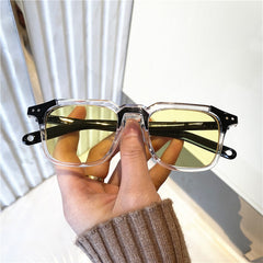 Unisex Retro Square "Watery Fire" Plastic Sunglasses