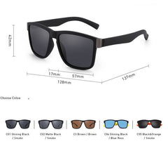 Unisex Classic Square 'Blackbird' Plastic Sunglasses