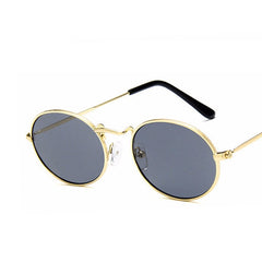 Women's Retro Oval "Diner Vibes" Metal Sunglasses