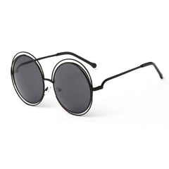 Women's Vintage Oversize Round 'Totoro' Metal Sunglasses