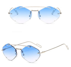 Women's Rimless Polygon 'Lady Lila ' Metal Sunglasses