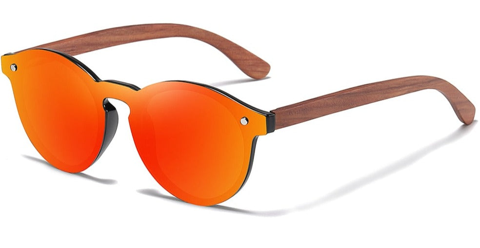 Women's Rimless Oval 'Pamper Eye Wear' Wooden Sunglasses