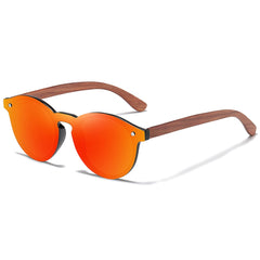 Unisex Retro Wood 'Hundred's' Sunglasses