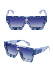 Women's Square 'Shanaia Twain' Plastic Sunglasses