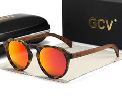 Women's Round 'Vex 220' Wooden Sunglasses