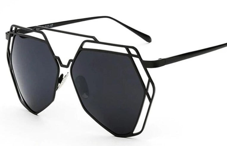 Women's Vintage Hexagon 'Ishtar' Metal Sunglasses