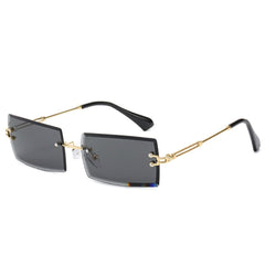 Women's Rimless Small Rectangle 'Diner Dash' Metal Sunglasses