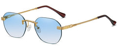 Women's Rimless Oval 'Fiend' Metal Sunglasses