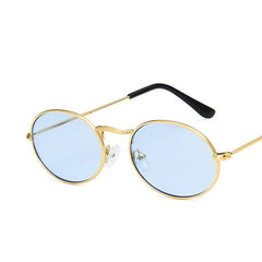 Women's Retro Oval "Diner Vibes" Metal Sunglasses