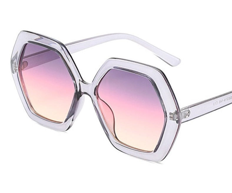 Women's Hexagon 'Jenny' Plastic Sunglasses