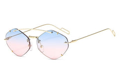 Women's Rimless Polygon 'Lady Lila ' Metal Sunglasses