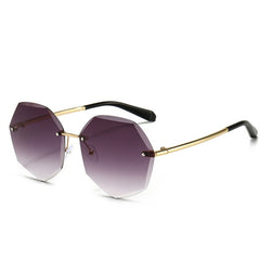 Women's 'Fancy' Rimless Round Sunglasses