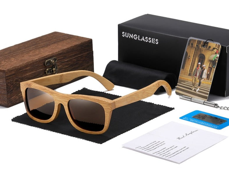 Men's Polarized Oval 'Diafa ' Wooden Sunglasses