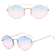 Women's Rimless Polygon 'Lady Lila ' Metal Sunglasses