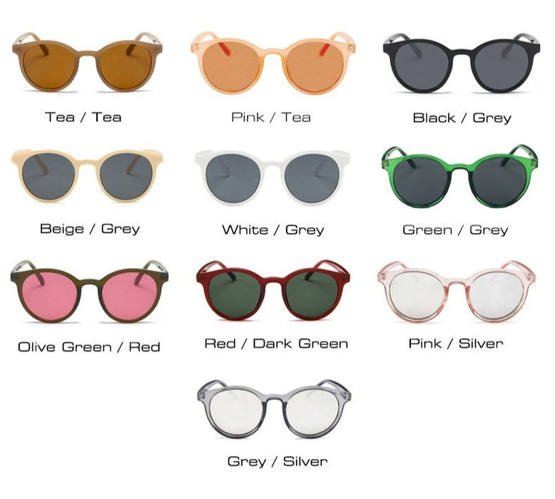 Women's Round 'Tan' Plastic Sunglasses