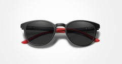 Men's Polarized  Semi-Round 'Lucas' Plastic Sunglasses