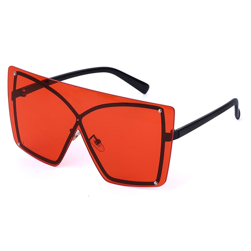 Women's Oversized Square 'Fancy Pants' Metal Sunglasses