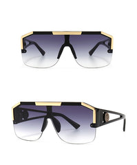 Unisex Square 'Chad' Semi Rimless Sunglasses