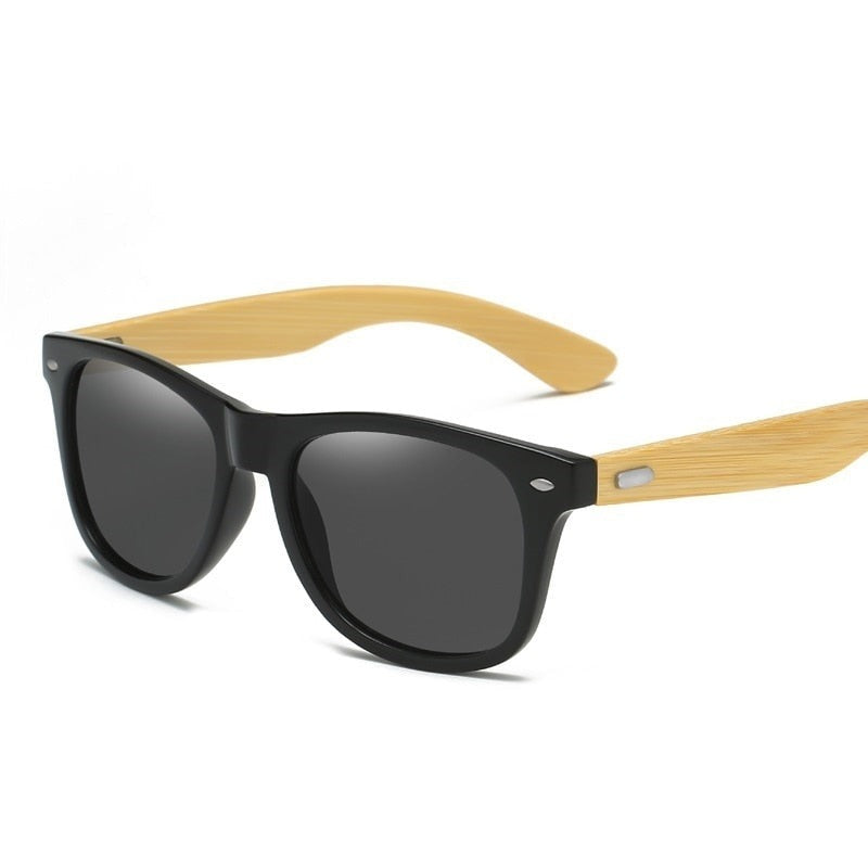 Men's Polarized Square 'Stream' Wooden Sunglasses