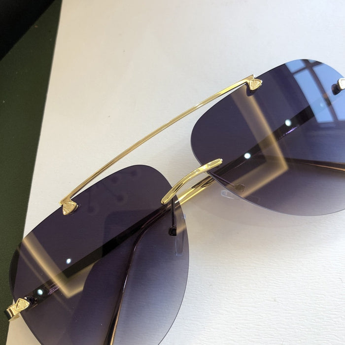 men's Vintage Rimless 'Star Sun' Alloy Aviator Sunglasses