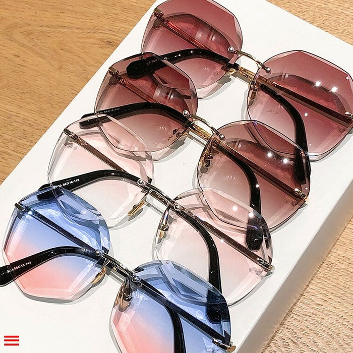 Women's 'Fancy' Rimless Round Sunglasses