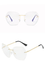 Women's Oversized Square 'The Static' Rimless Sunglasses