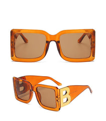 Women's Luxury Square 'The Letter B' Plastic Sunglasses