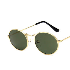 Women's Retro Oval "Diner Vibes" Metal Sunglasses