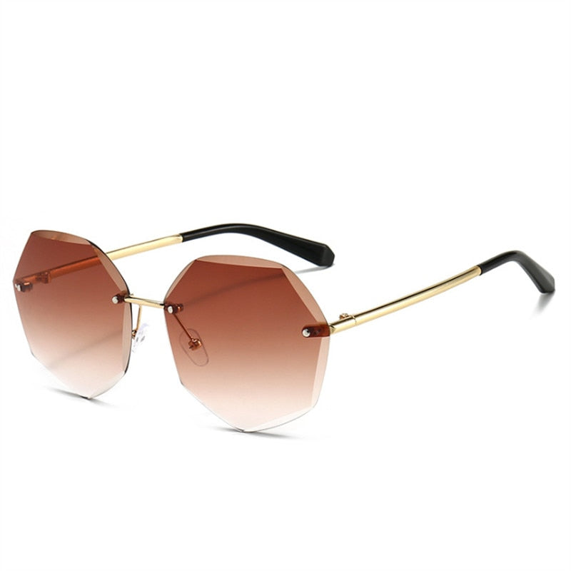 Women's 'Fancy' Rimless Round Sunglasses