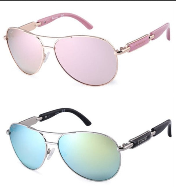 Women's Polarized Pilot 'Pink Panther' Metal Sunglasses