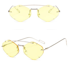 Women's Rimless Polygon 'Lady Lila ' Metal Sunglasses