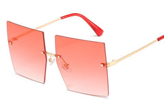 Women's Oversized Square 'Geisha' Plastic Sunglasses