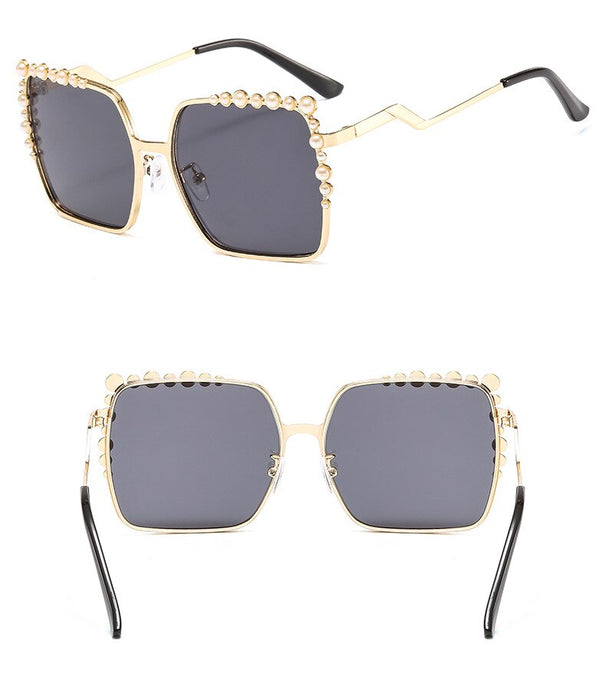 Women's Oversized Square 'The Bling' Metal  Sunglasses