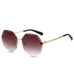 Women's 'Fancy' Rimless Round Sunglasses