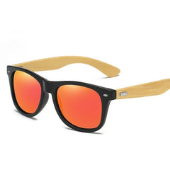 Men's Polarized Square 'Stream' Wooden Sunglasses