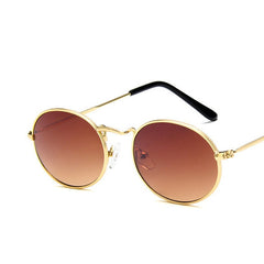 Women's Retro Oval "Diner Vibes" Metal Sunglasses