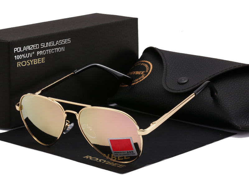 Polarized Sunglasses Aviators Pilot Polarised Sun Glasses Black Gold Mens  UV400 - Shopping.com