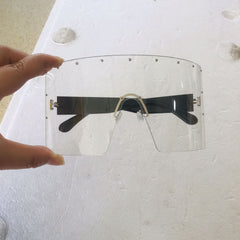 Women's Oversized Square 'Blackout' Plastic Sunglasses