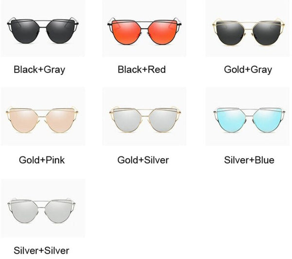 Women's Retro Cat Eye 'Adam' Metal Sunglasses