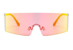 Women's Rimless Rectangle 'Hell's Angel' Plastic Sunglasses