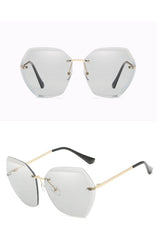 Women's Oversized Square 'The Static' Rimless Sunglasses